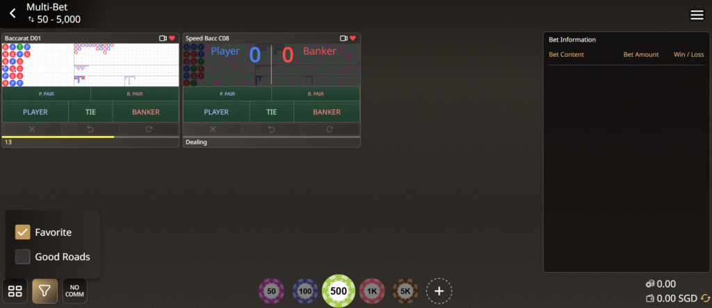 sa gaming multibet filter favorite function